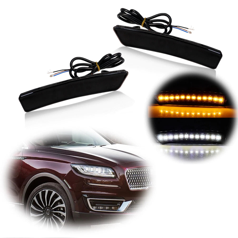Smoked Lens Sequential LED Front Side Marker Lamp for Lincoln Nautilus (2016–2022)
