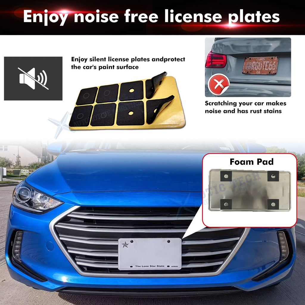 Anti Theft License Plate Black Screw Cover Kit for Car Tag Frame (-)