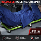 2-in-1 Rolling Creeper for Automotive Use (36"x 4.7"x 17.3", 330lbs Capacity)