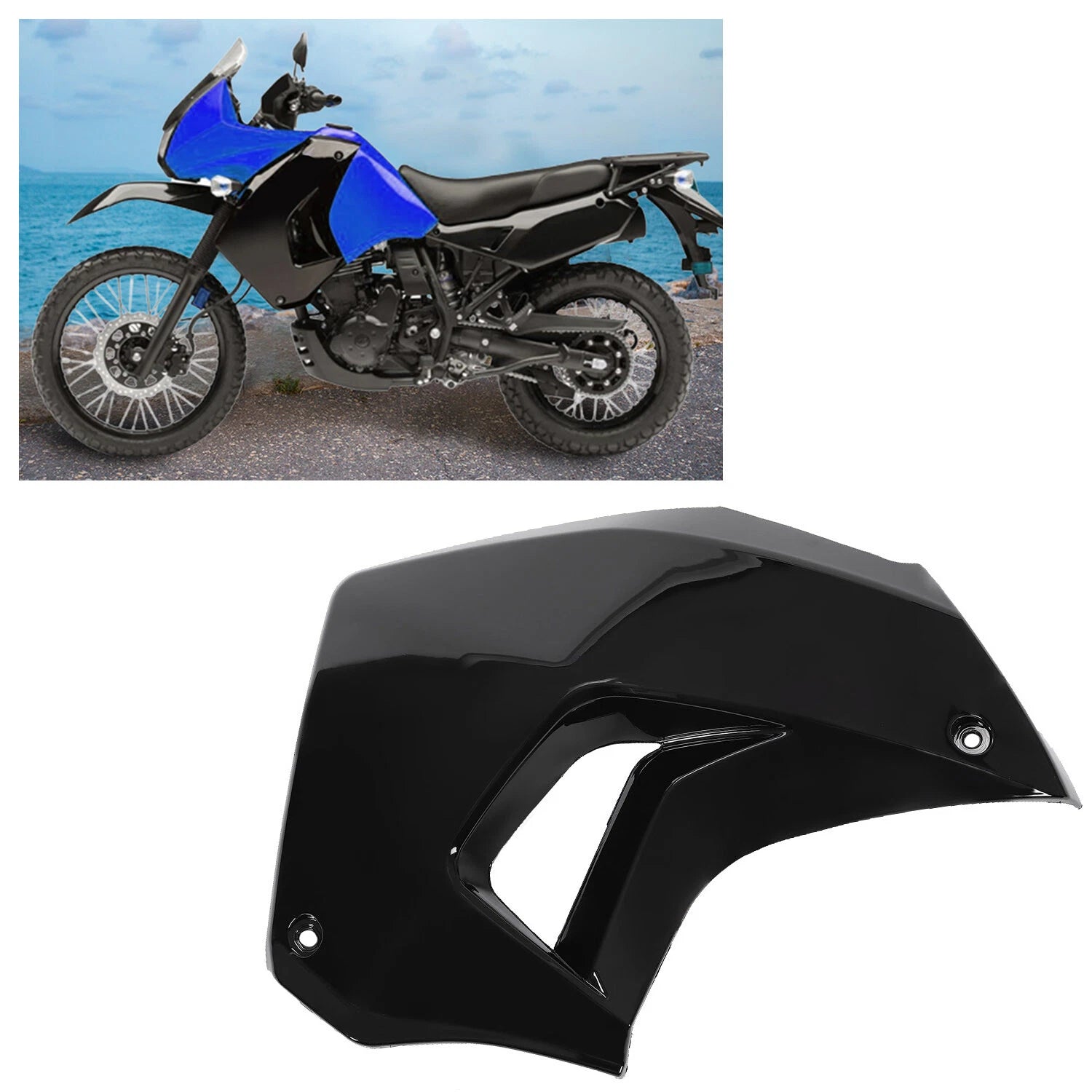 Left Radiator Shroud for Kawasaki KLR650 (2008–2018) Painted Black