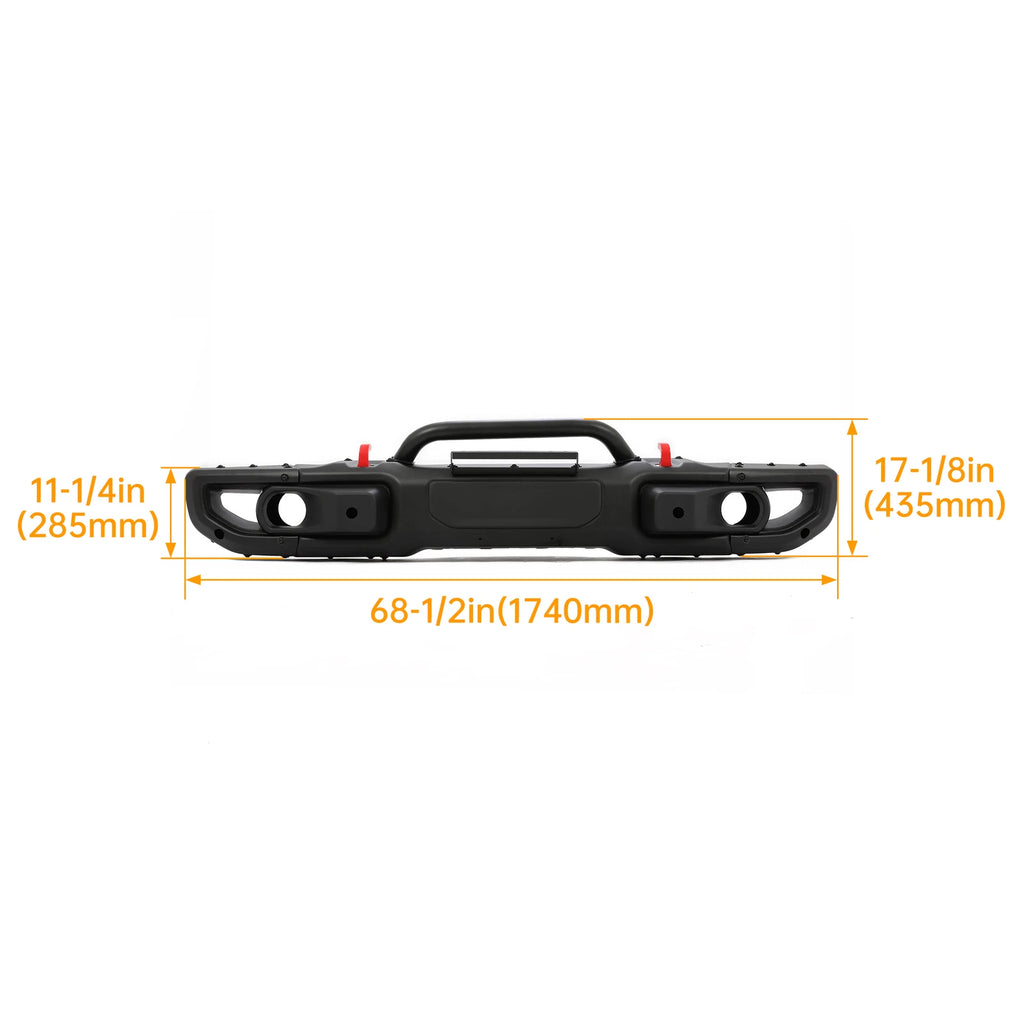 Front Bumper Kit with Sensors for Jeep Wrangler JL Gladiator (2018–2024)