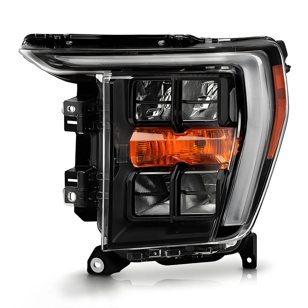 Full LED Headlight for Ford F-150 (2021–2023) Driver Side, Black Bezel