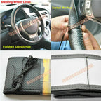 Steering Wheel Cover for Universal Fit (DIY, PU Leather, Anti-slip, Black)