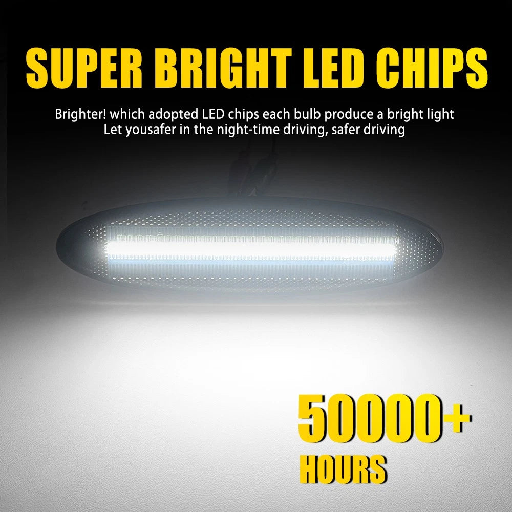 2X Smoked Lens White LED Rear Side Marker Lights for Chevy Corvette C5 (1997–2004)