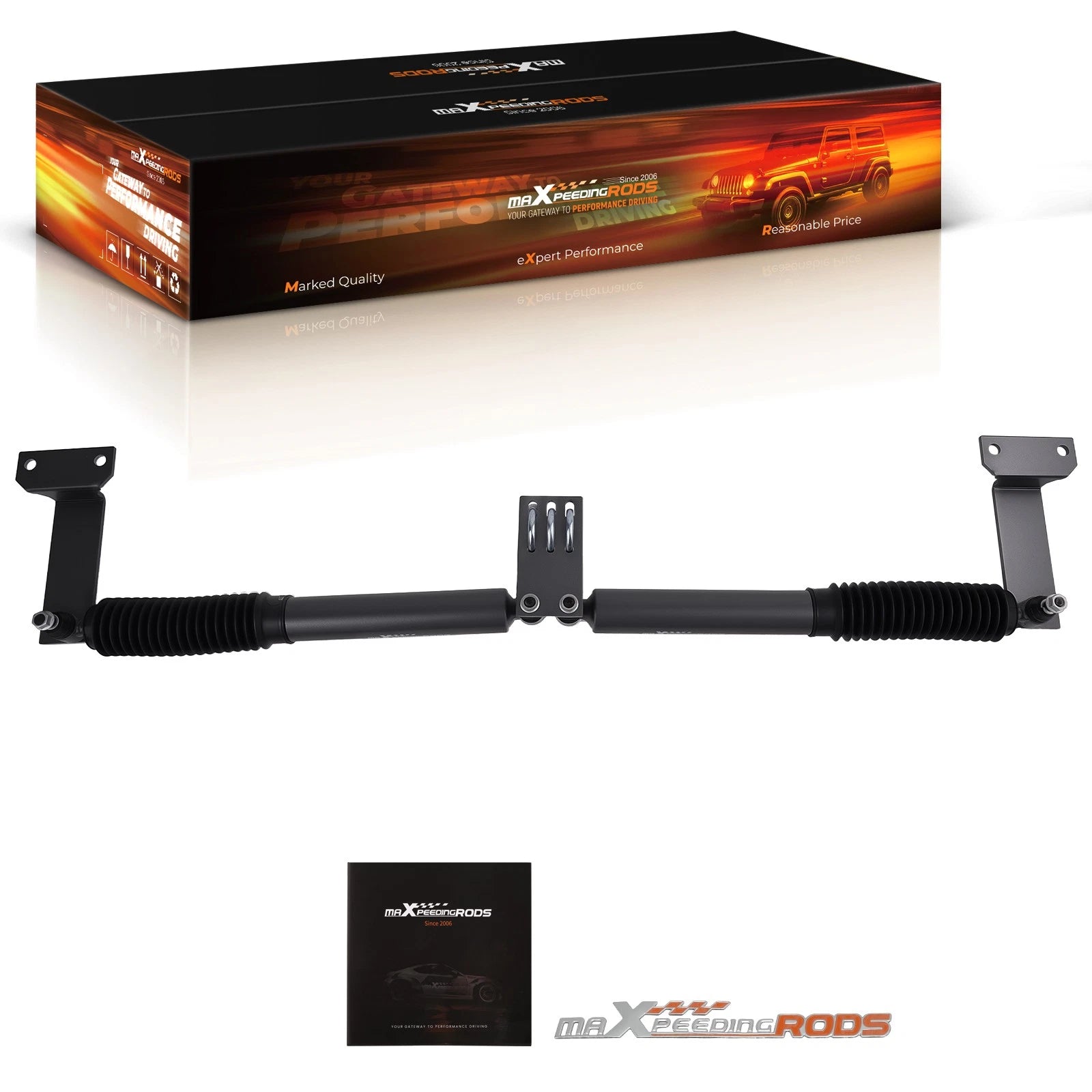 Dual Steering Stabilizer for Ford F-250 F-350 Excursion 4WD (2000–2005) w/Dust Cover