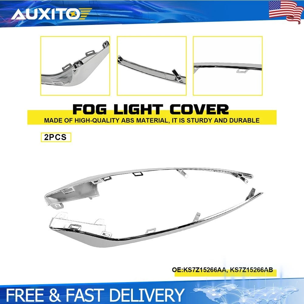 Front Bumper Fog Light Lamp Strip Trim Chrome for Ford Fusion (2019–2020)