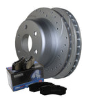 Rear Brake Kit 330mm Drilled Rotors & Akebono ProACT Pads for Chevy GMC