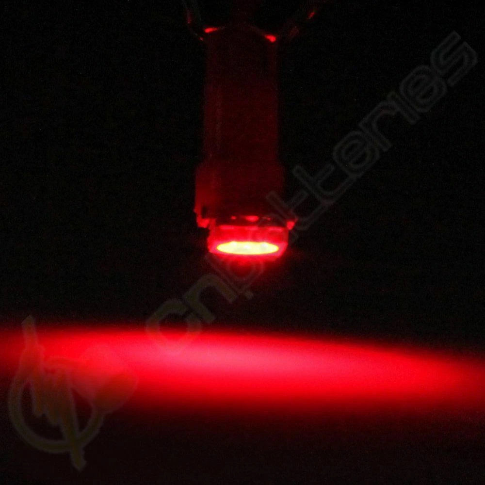 10x T5 1SMD LED Wedge Bulb Pure Red Light for Toyota