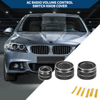Set of 3 AC Radio Volume Control Switch Knob Cover Rings for BMW F10 (2008–2015)