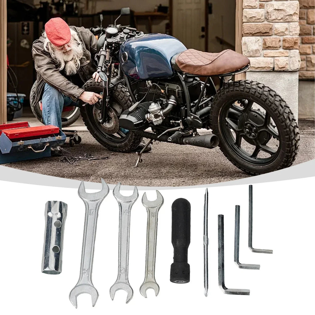 8Pcs Multifunctional Motorcycle Repair Tool Set Wrench Sleeve Screwdriver