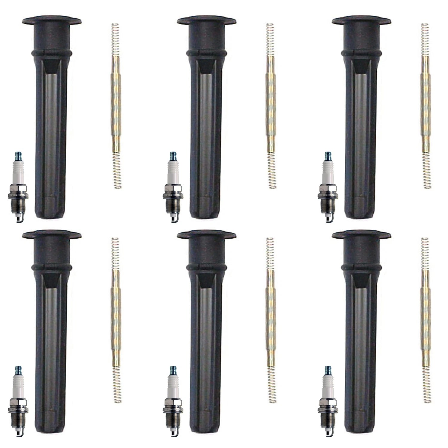 Set of 6 Denso Spark Plugs & Coil Boots for Chrysler 300M Concorde LHS (1999–2004)