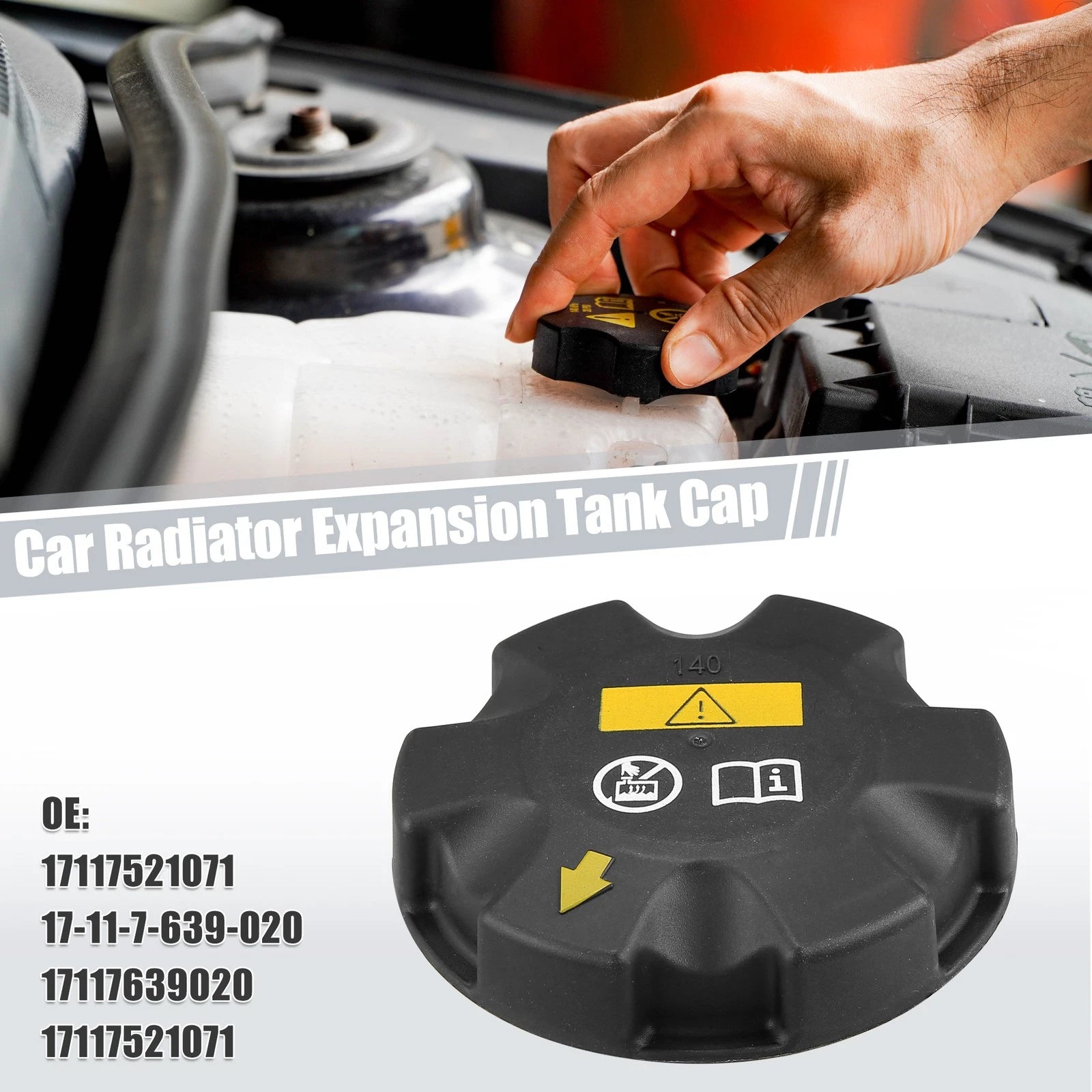Radiator Coolant Reservoir Tank Cap for BMW 320i 328i 330i (2012–2019) 17117521071 731618155171