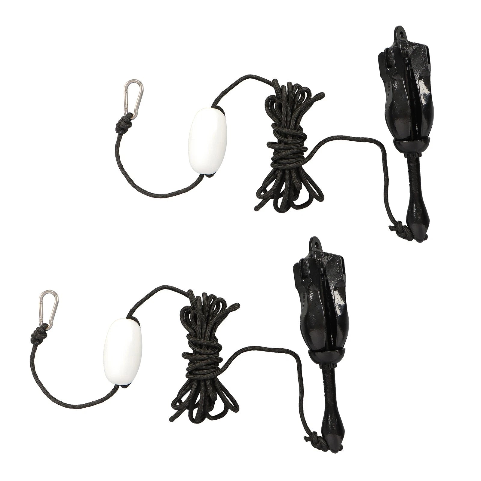 2-Pack Folding Kayak Anchor Set for Grapnel Boat (Black, 3.2KG)