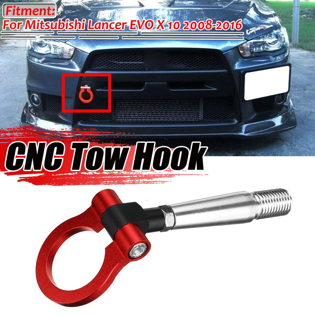 Red Track Screw On Tow Hook for Mitsubishi Lancer Evolution Evo X (2008–2016)