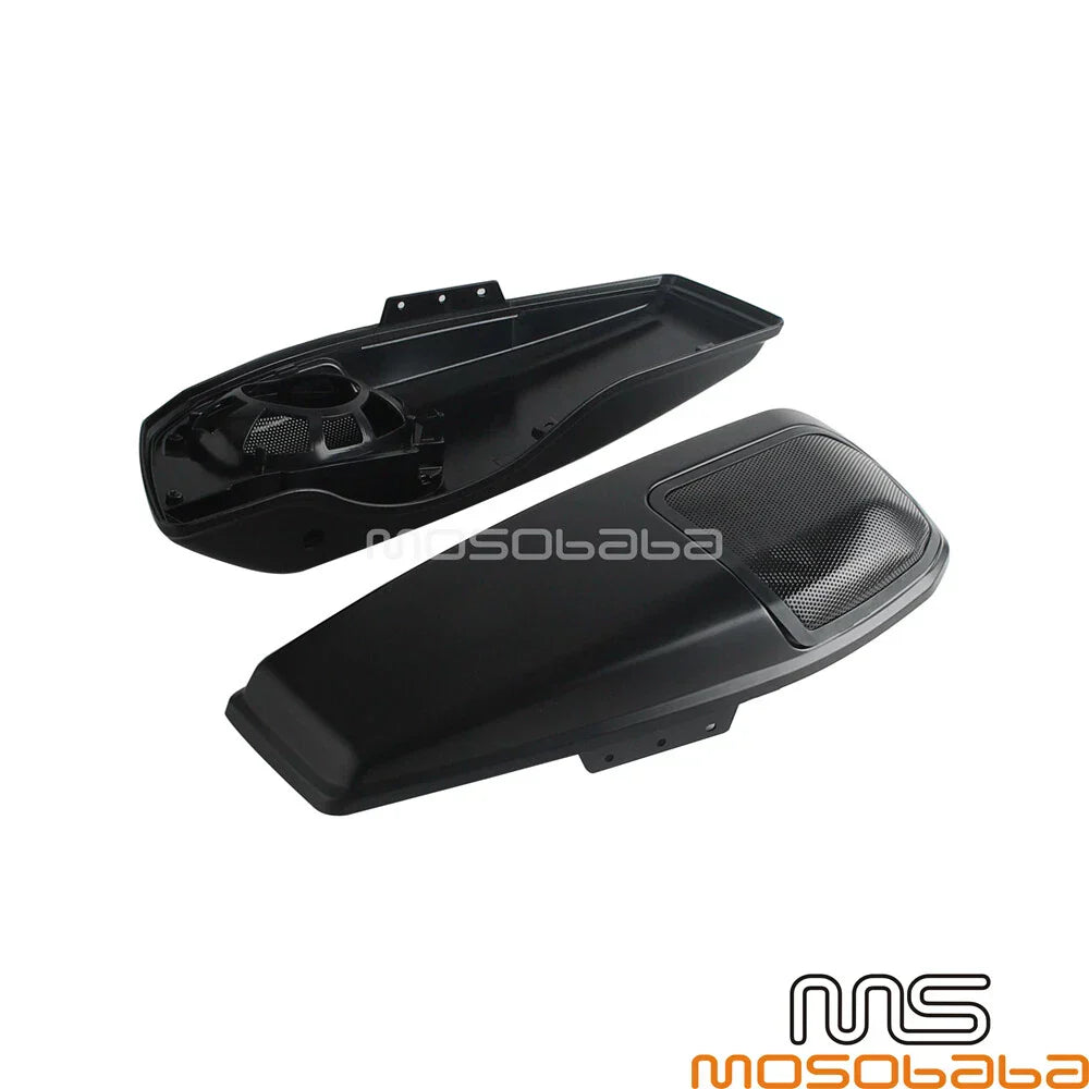 Black Saddlebag Speaker Lids Covers for Harley Road Glide FLTRX & Street Glide FLHX (2015-2023)