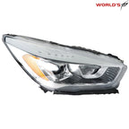 Headlight for Ford Escape (2017–2019) Halogen with LED DRL Chrome Housing Right