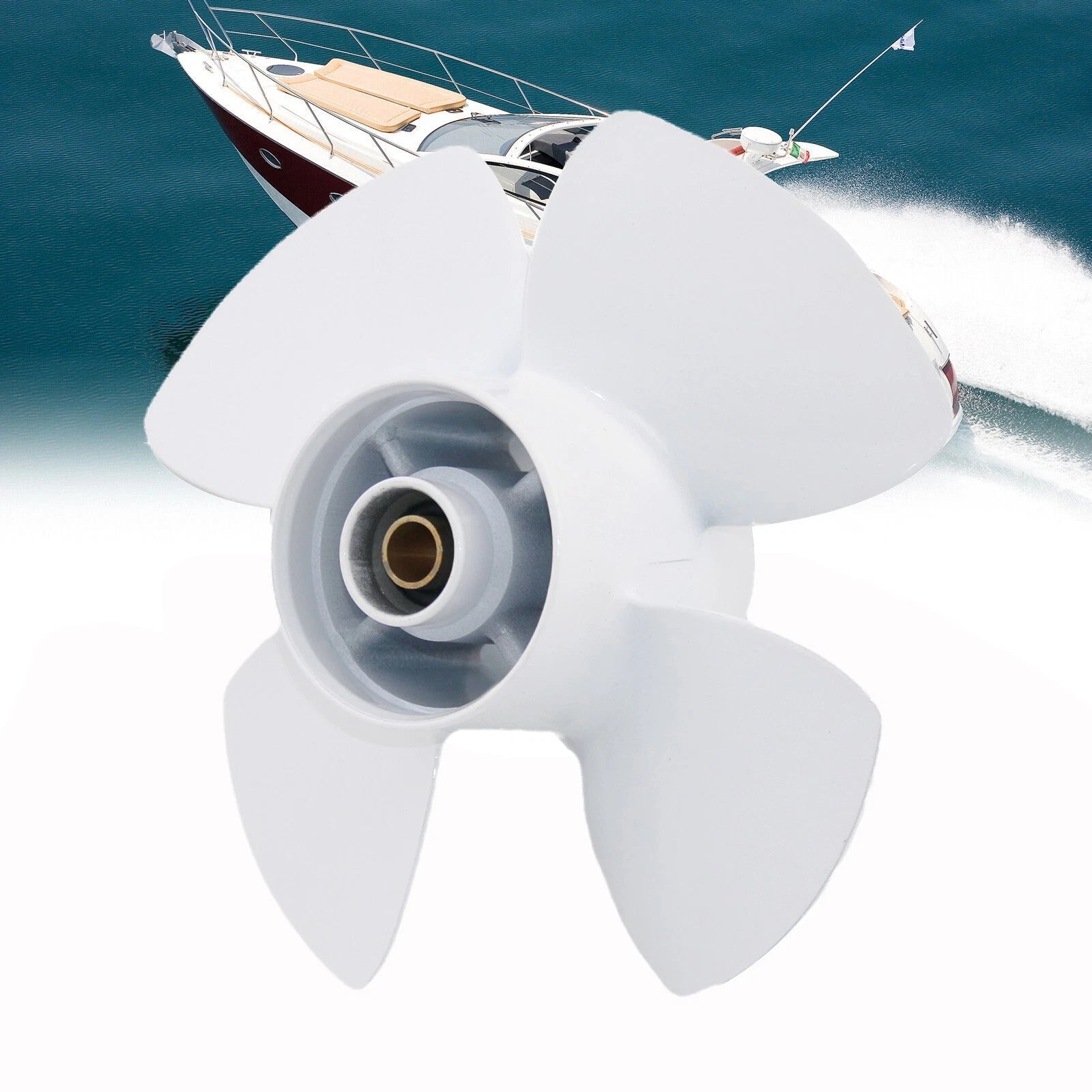 10x7 Propeller for Yamaha Outboard 9.9-20hp (2&4 Stroke) 4 Blade High Thrust