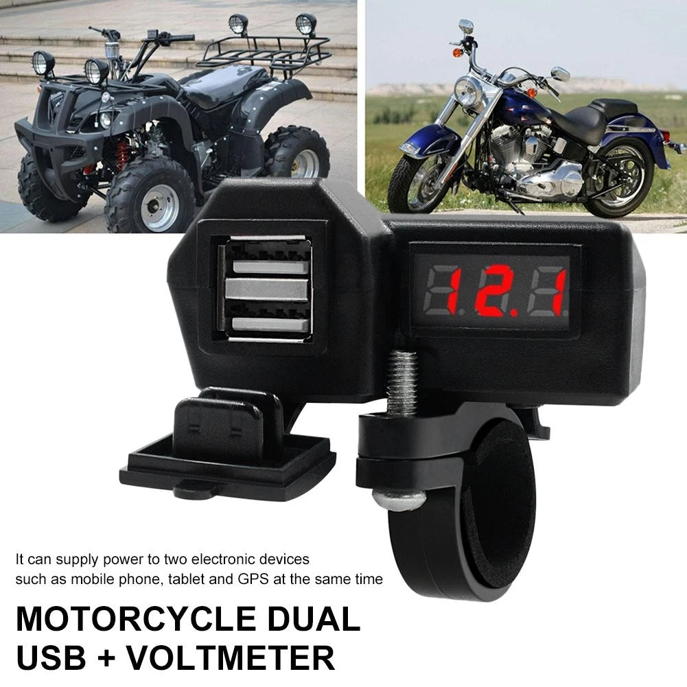 Dual USB Phone Charger Socket for Motorcycle (Waterproof)