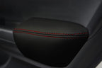 Front Door Armrest Vinyl Leather Cover for Honda Civic Sedan (2012–2015) Red Stitch