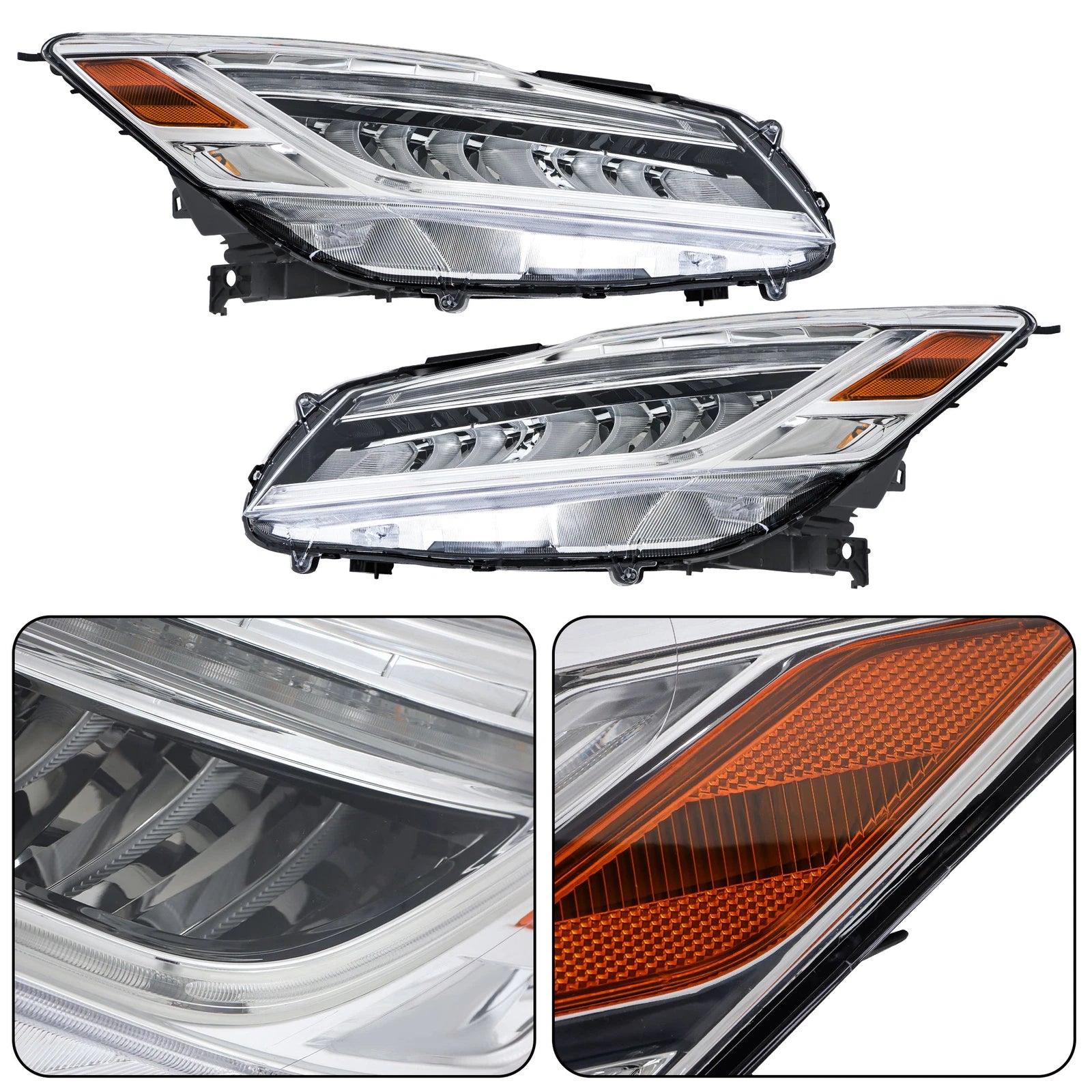 Pair LED Headlight Assembly for Honda Accord Sedan (2016–2017)