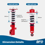 24 Level Damper Coilovers Lowering Kit for Toyota Corolla (2009–2017)