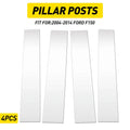 Set of 4 Chrome Side Window Door Pillar Posts Cover Trim for Ford F-150 (2004–2014)