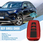 Silicone Smart Key Fob Case Cover for Toyota (2018–2021) Carbon Fiber Red