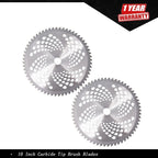 2X 10 Inch 60T Carbide Tip Brush Blades for Trimmer Weed Eater
