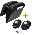 5" Stretched Extended Hard Saddlebag + Speaker for Harley Touring FL (1993–2013)