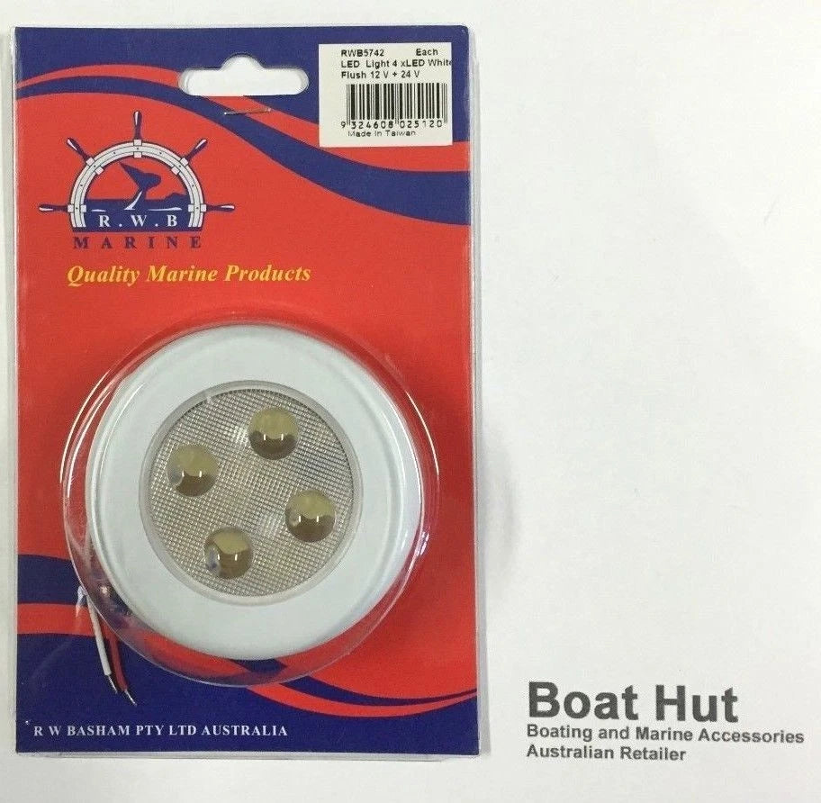 Set of 4 LED Waterproof Compact Cockpit Courtesy Lights for Boat Caravan (12/24V)