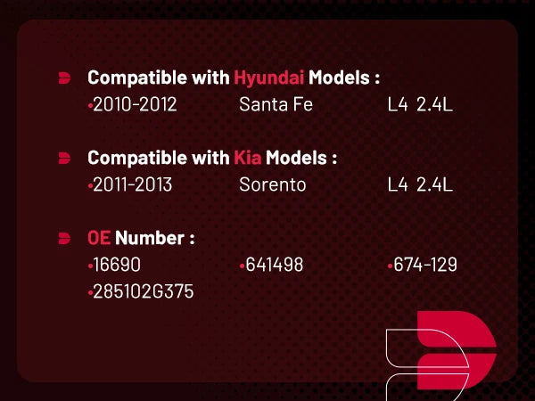 Front Catalytic Converter for Hyundai Sonata, Kia Forte, Magentis, Optima (2009–2015)