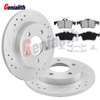 Rear Drilled Brake Rotors + Ceramic Brake Pads for Mazda 3 (2005–2013)
