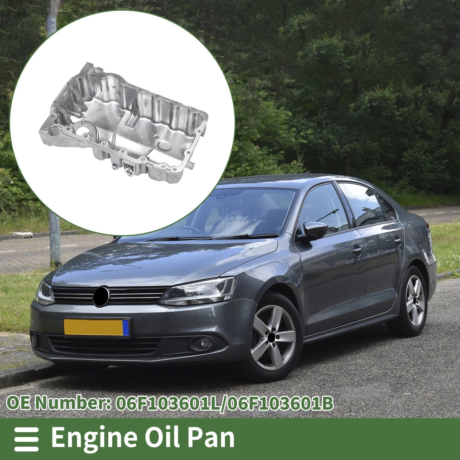 1 Pc No.06F103601L Engine Oil Pan for Volkswagen Jetta (2006–2008) Aluminum