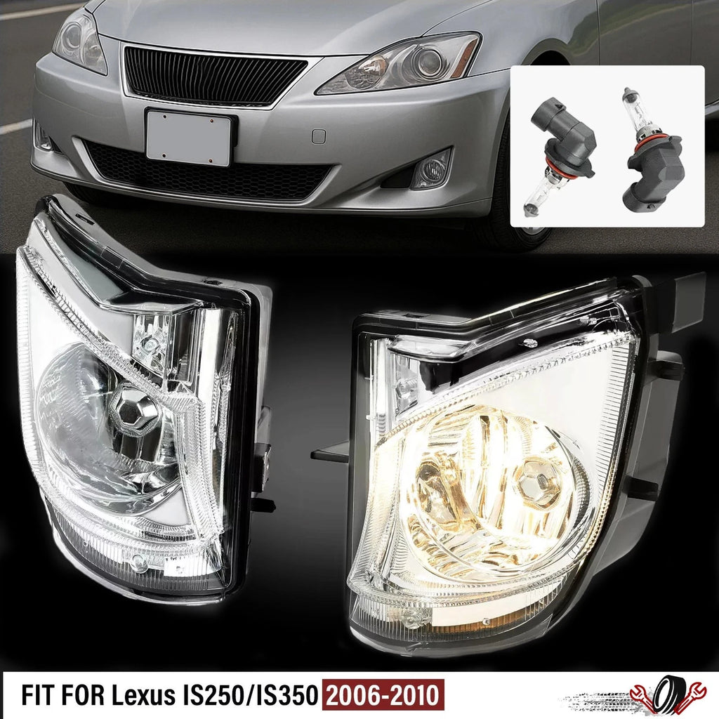 Pair Fog Lights for Lexus IS250 IS350 (2006–2010) Clear Lens