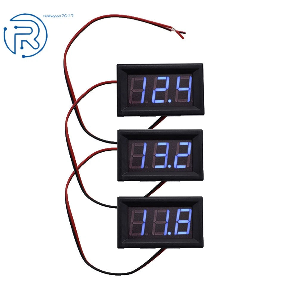 3X Blue LED Voltage Meter Voltmeter Panel for DC 4.5-30V