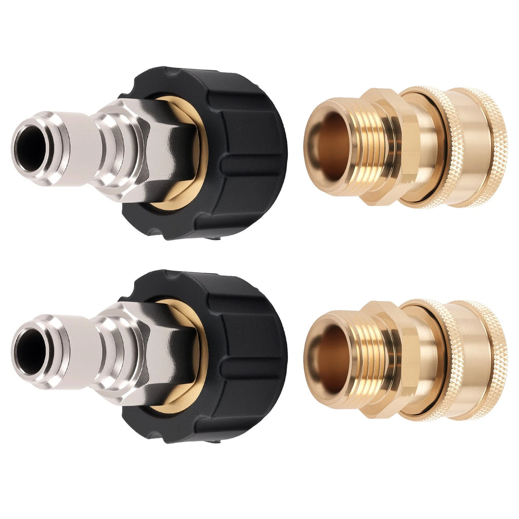 4Pc Pressure Washer Adapter Set M22 Swivel to 3/8'' Connect