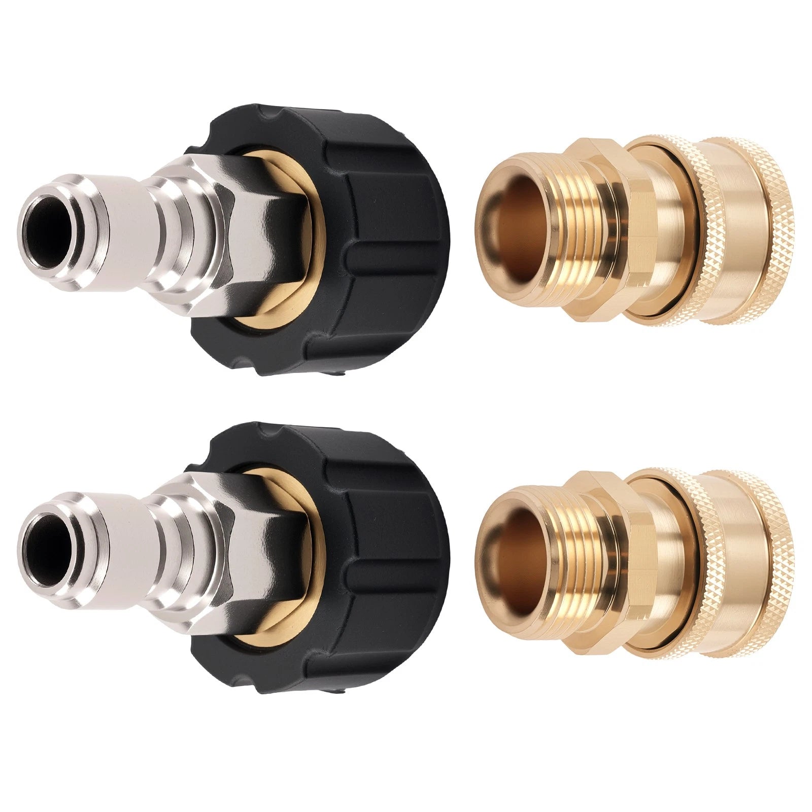 4Pc Pressure Washer Adapter Set M22 Swivel to 3/8'' Connect