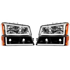 Clear Headlights Bumper Lamps LED DRL for Chevy Silverado Avalanche (2003–2007)