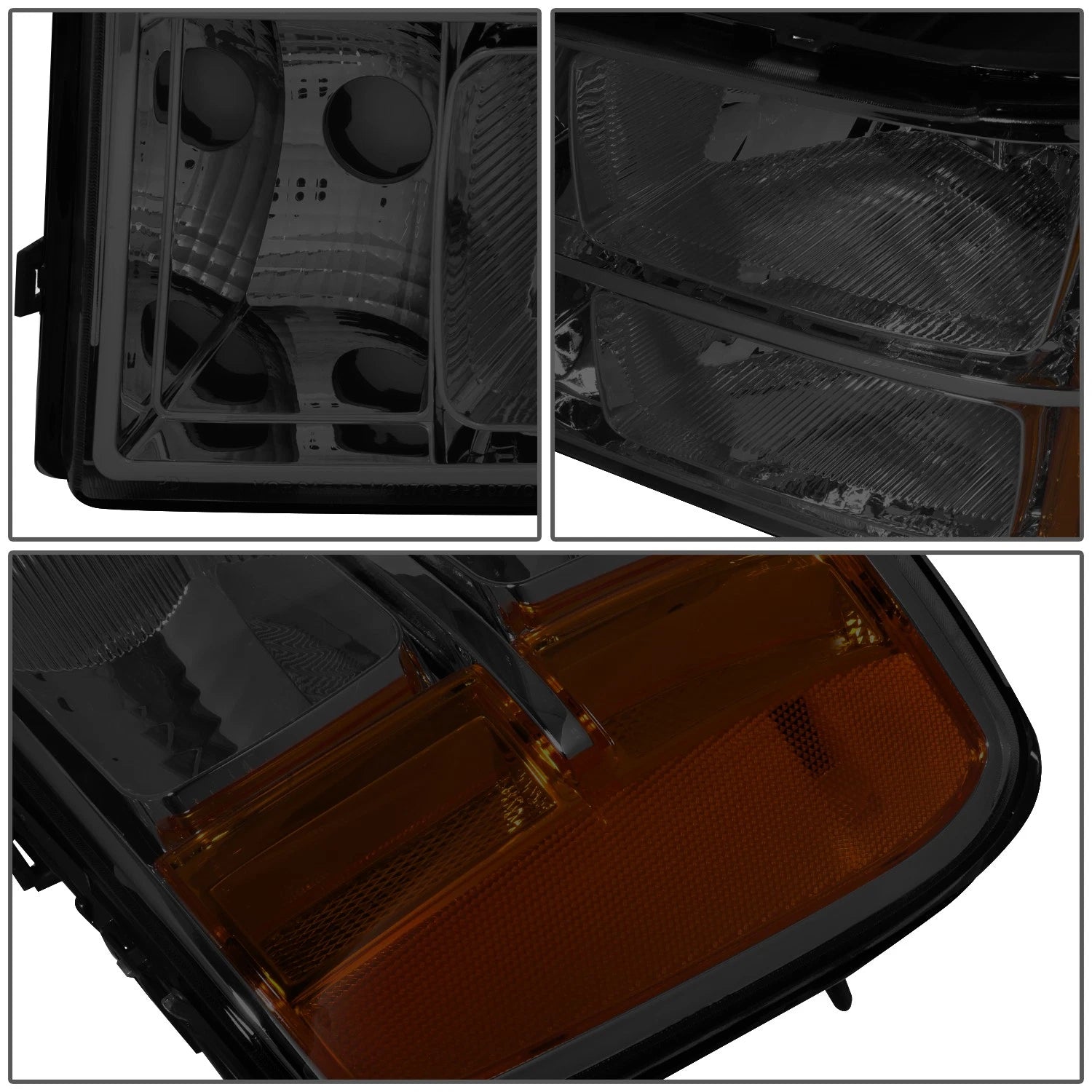 Smoked Housing Amber Corner Headlight Lamps for GMC Sierra 1500 2500HD (2007–2014)