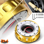 J2 6-Bolt Quick Release Hub for Universal Steering Wheel (Low Profile, Gold)