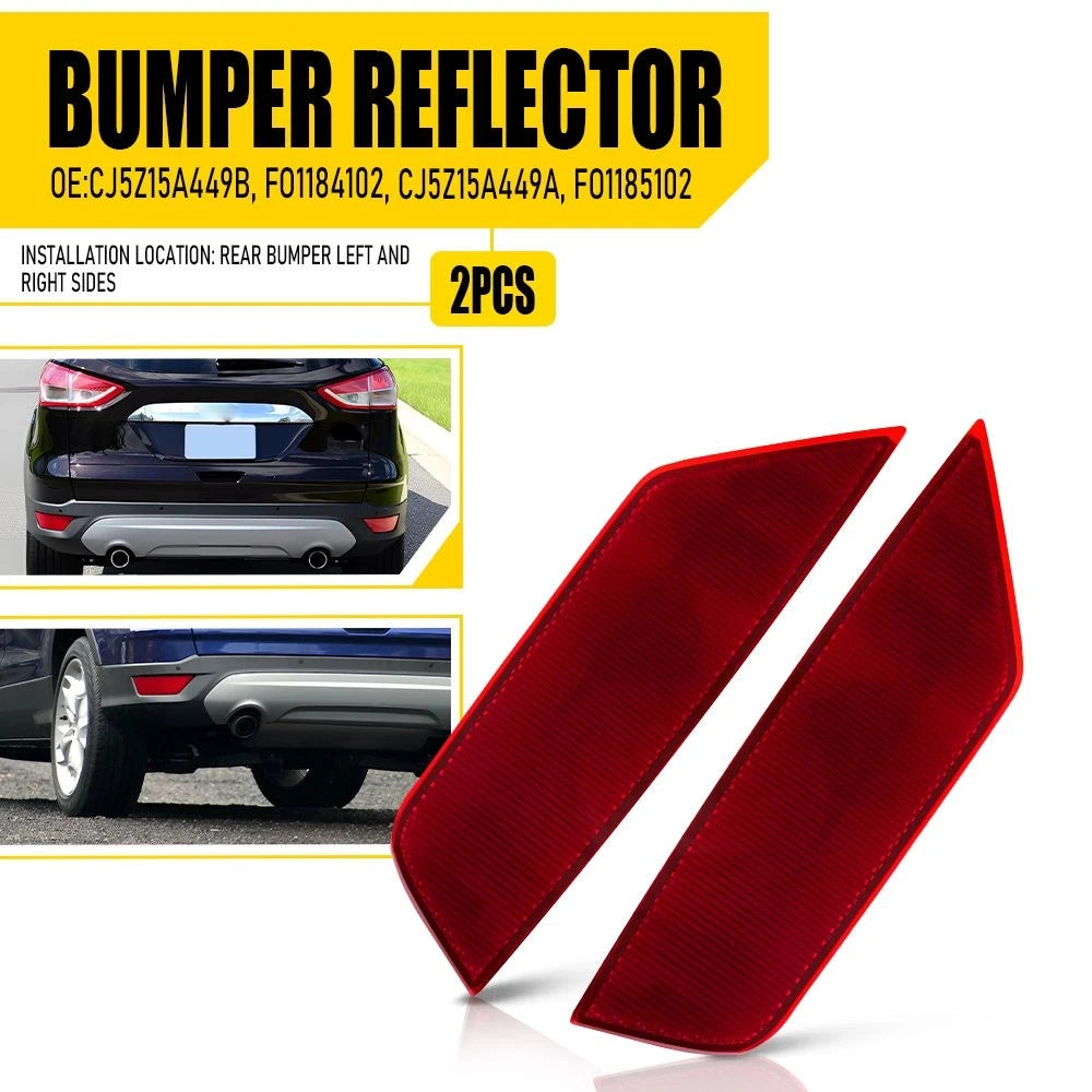 Set of 2 Rear Reflector Bumper Lights for Ford Escape (2013–2019)