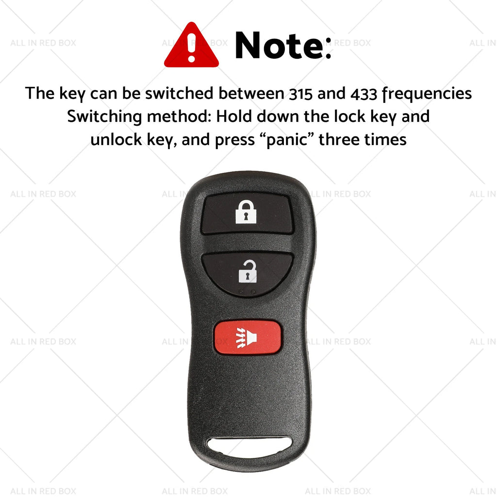 2pc Remote Flip Key for Nissan X-Trail T30 (2002–2007) 433MHz Replacement