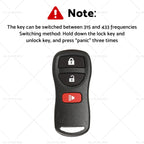 2pc Remote Flip Key for Nissan X-Trail T30 (2002–2007) 433MHz Replacement