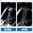 Gear Shift Lever Cover for Honda Fit (2014–2018) Red Stitches