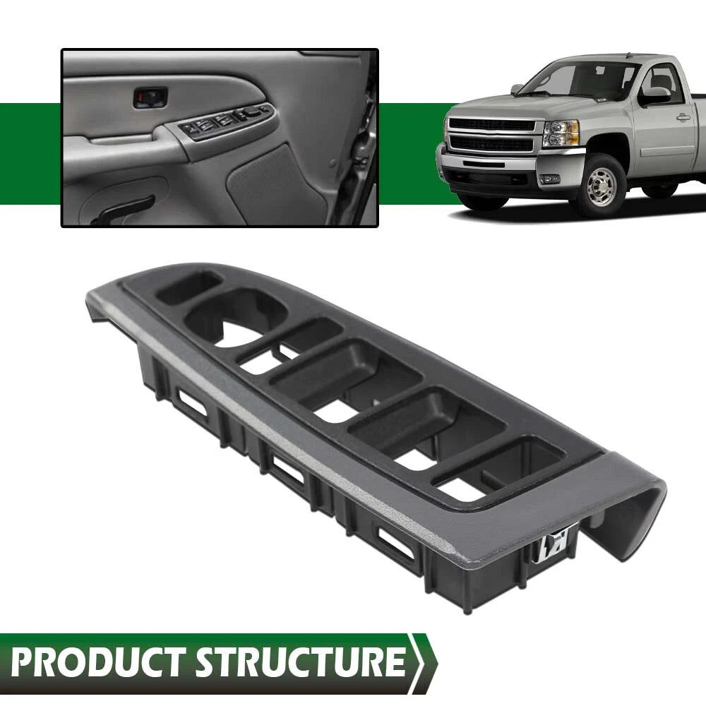 Window Switch Bezel for Chevy Silverado GMC Sierra (2003–2007) Gray