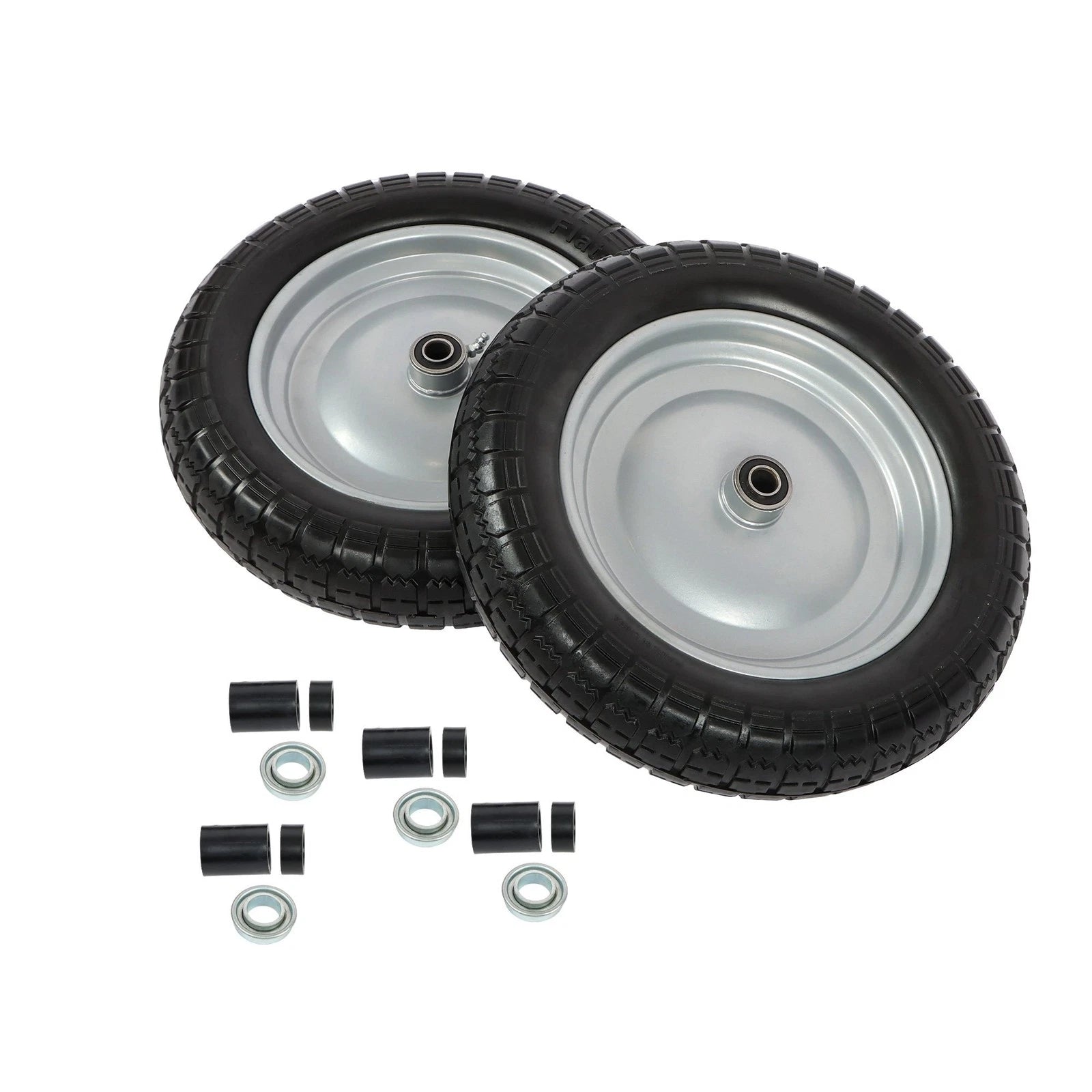 Set of 2 Solid Tires for 14.5x4-8 Wheels with Toothed Tread