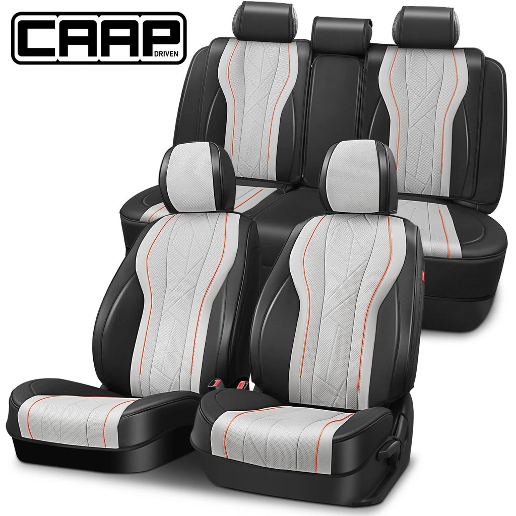 Set of 4 Universal Touring Series Seat Covers for Car Grey/Black
