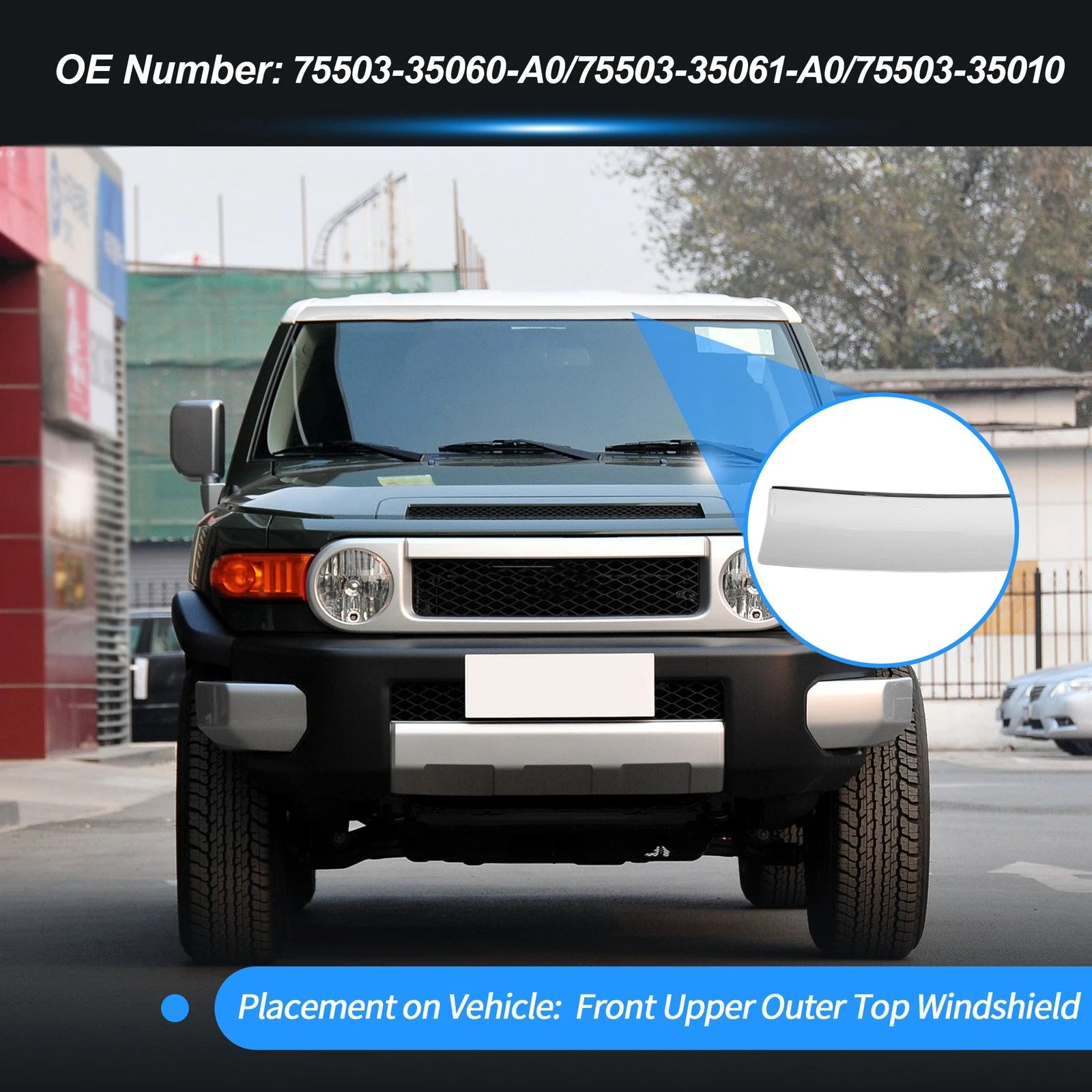 Front Upper Windshield Mould Panel Trim for Toyota FJ Cruiser (2007–2014)