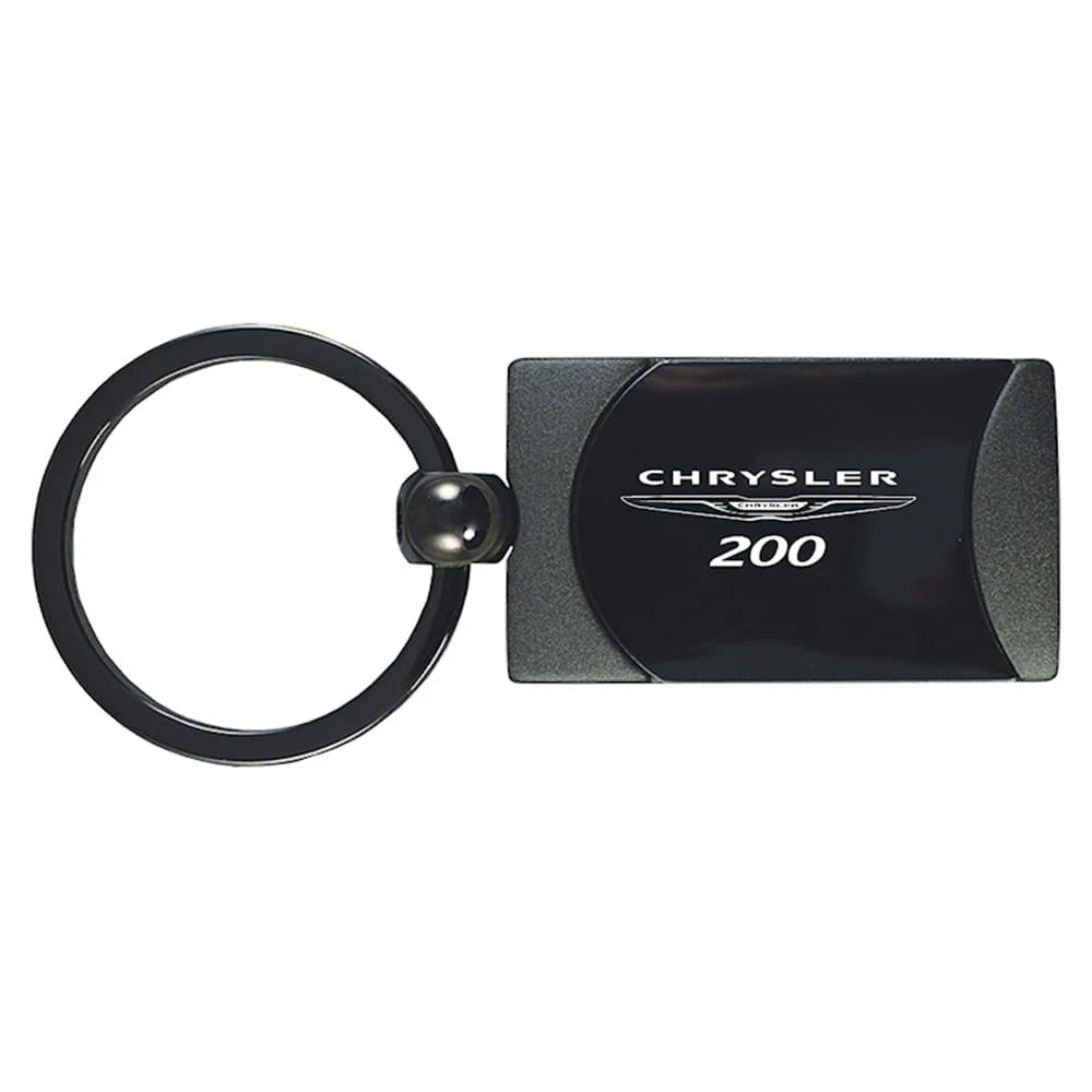 Gun Metal Two-Tone Rectangular Keychain - Officially Licensed for Chrysler 200