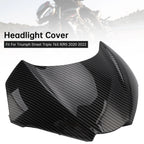 Front Nose Headlight Cover Fairing for Street Triple 765 R/RS (2020–2022) Carbon